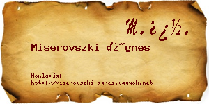 Miserovszki Ágnes névjegykártya