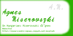 agnes miserovszki business card